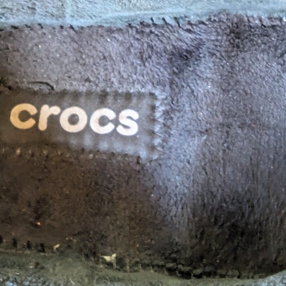 Crocs Blitzen Men’s 11 Black Clog Corduroy Lined Warm Winter Slip-On Shoe - Picture 12 of 14